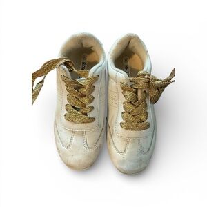 Baxinier Kids' White and Gold Sneakers